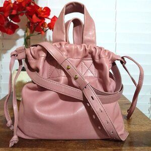 Madewell Leather Piazza Pink Tote Crossbody Drawstring Purse